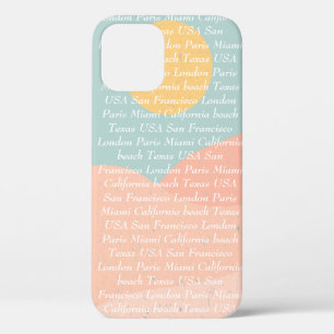 Case-Mate iPhone Case Texte personnalisé et image couleurs été bleu rose