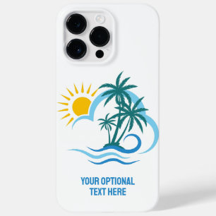 Coque Pour Pour iPhone 14 Pro Max Texte personnalisé Îles tropicales
