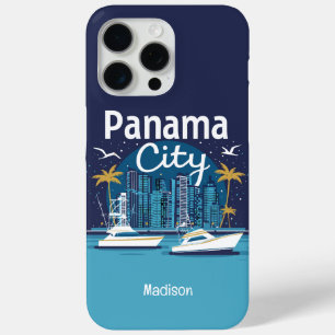 Coque iPhone 15 Pro Max Texte personnalisé Panama City