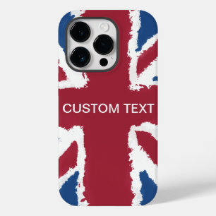 Coque Pour iPhone 14 Pro Texte personnalisé Union Jack Drapeau Art par Heva