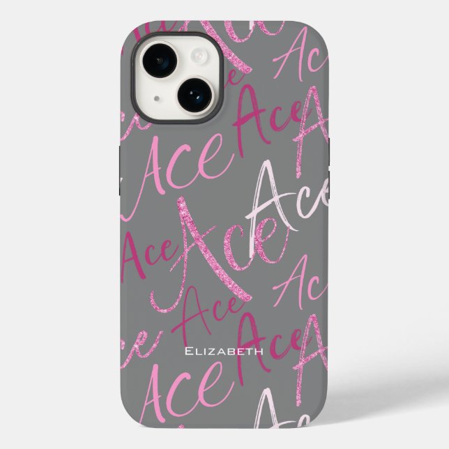 Coques Case-Mate iPhone texte rose ace motif volley-ball fille (Verso)