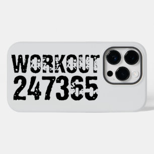 Coque Pour iPhone 14 Pro Texte usé et rayé Workout 247365 noir