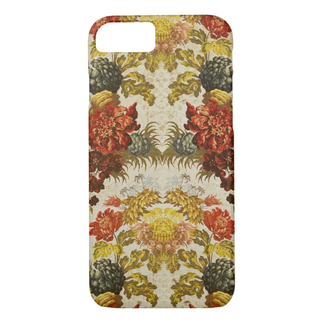 Coques Case-Mate iPhone Textile avec un motif floral de répétition (Dos)