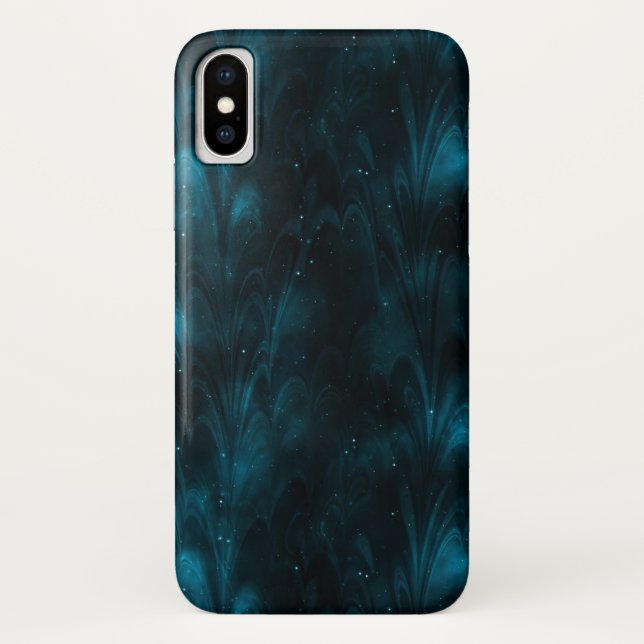 Coques Case-Mate iPhone Texture Abstrait Nébuleuse Bleue (Dos)