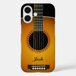 Coque Pour iPhone 16 Texture Arrière - plan de guitare