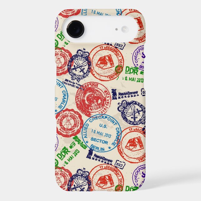 Coques Case-Mate iPhone Texture avec de vrais timbres. (Verso)