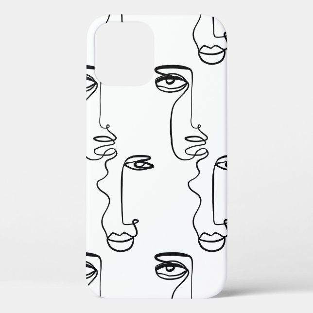 Coques Case-Mate iPhone Texture avec faces abstraites. Une ligne continue  (Verso)
