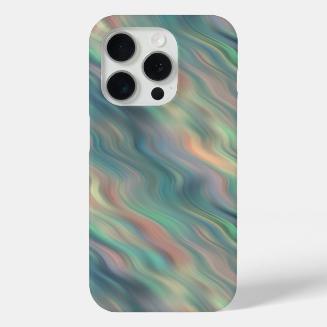 Coques Case-Mate iPhone Texture bleue Iris Wavy (Verso)