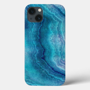Case-Mate iPhone Case Texture d'Agate Turquoise Bleu