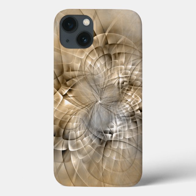 Coques Case-Mate iPhone Texture d'art fractal moderne abstrait tons de ter (Verso)