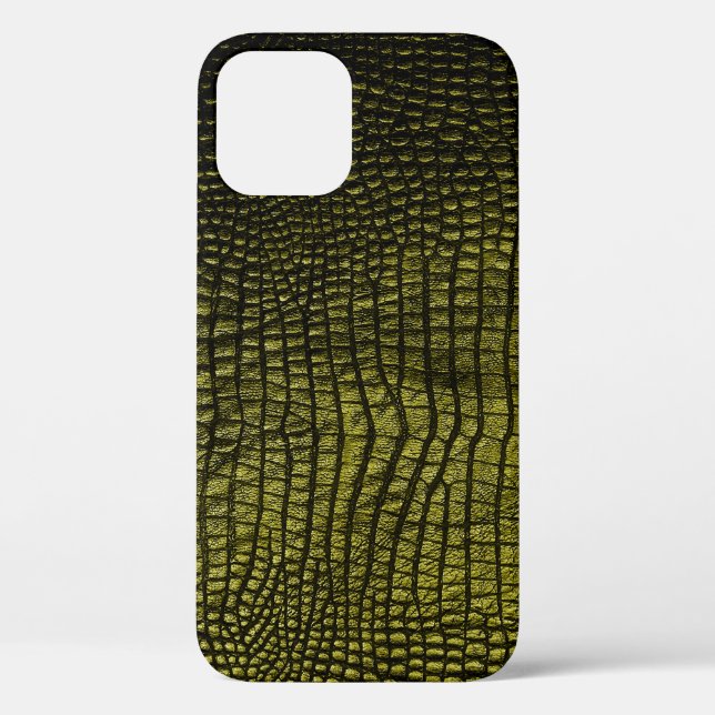Coques Case-Mate iPhone Texture de crocodile foncé de luxe (Verso)