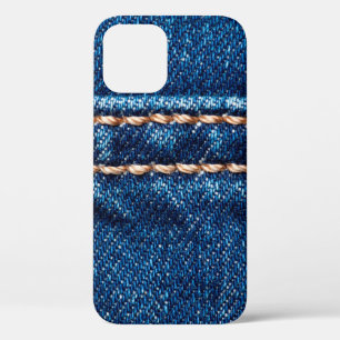 Case-Mate iPhone Case Texture de denim bleu avec couture, Jeans