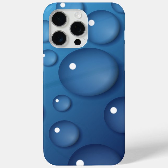 Coques Case-Mate iPhone Texture de goutte d'eau bleue (Verso)