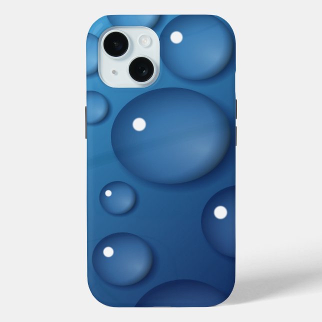 Coques Case-Mate iPhone Texture de goutte d'eau bleue (Verso)