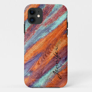 Coque Case-Mate Pour iPhone Texture de grain de bois couleur rétro #2