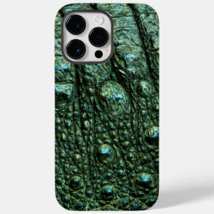 Coque Pour Pour iPhone 14 Pro Max Texture de la peau de l'alligator vert