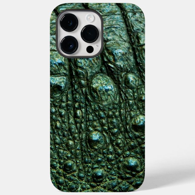 Coques Case-Mate iPhone Texture de la peau de l'alligator vert (Verso)