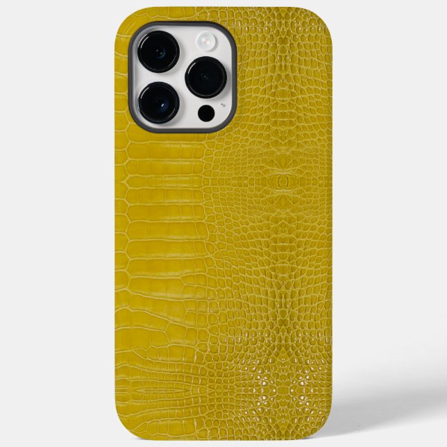 Coques Case-Mate iPhone Texture de l'alligator jaune (Verso)