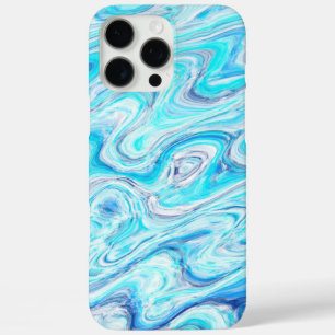 Coques iPhone 16 Pro Max Texture de marbre de vague bleue de l'océan Abstra