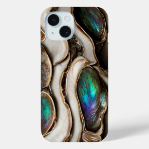 Coque Pour iPhone 15 Texture de marbre élégant Pierres d'Abalone Luxe