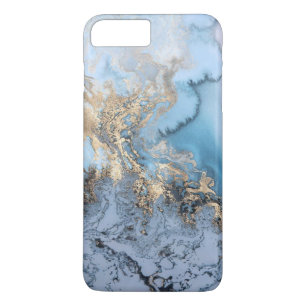 Case-Mate iPhone Case Texture de marbre moderne d'or de gris bleu à