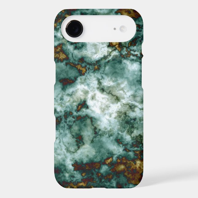 Coques Case-Mate iPhone Texture de marbre vert avec des veines (Verso)