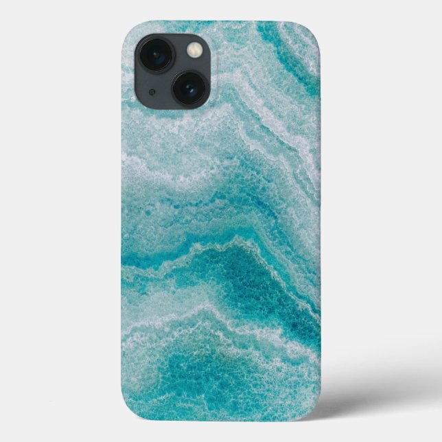 Coques Case-Mate iPhone Texture de marbre vert de mer (Verso)