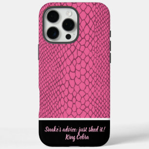 Coques iPhone 16 Pro Max Texture de serpent vibrante dans des teintes roses