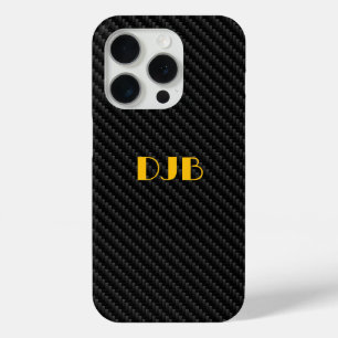 Coque iPhone 15 Pro Texture de tissage en fibre de carbone lisse, mode