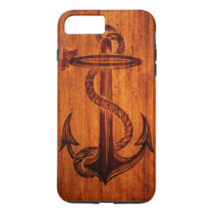 Coque Case-Mate Pour iPhone Texture en bois (Ancre)