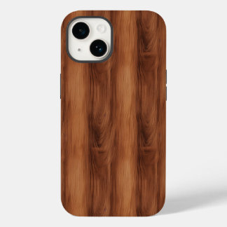 Coque Pour iPhone 14 Texture en bois Brown, Motif Brown en grains de bo