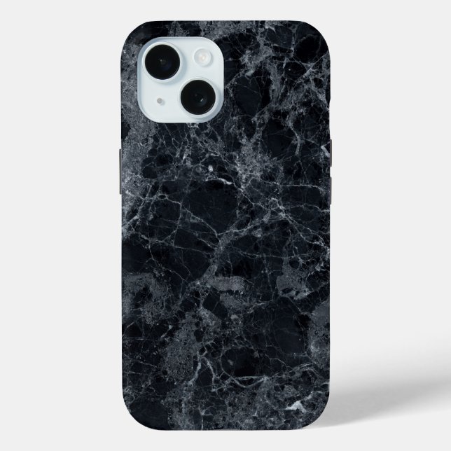 Coques Case-Mate iPhone Texture en marbre noir (Verso)