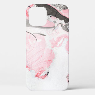 Case-Mate iPhone Case Texture en marbre rose et noir. Main dessinée