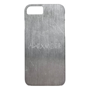 Coques Pour iPhone Texture en métal cool avec nom gravé