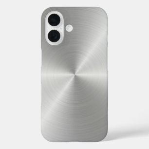 Coque Pour iPhone 16 Texture métallique polie circulaire brillante