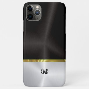 Case-Mate iPhone Case Texture métallique polie en argent et noir