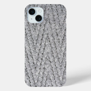 Coque iPhone 15 Mini texture motif tricotée