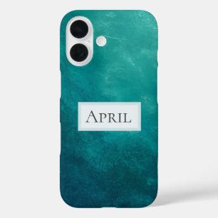 Coque Pour iPhone 16 Texture Ombré Turquoise Foncé
