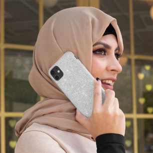 Coque iPhone 15 Pro Max Texture Parties scintillant argent blanc brillant 