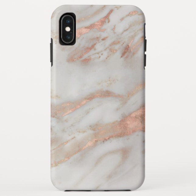 Coques Case-Mate iPhone texture rose-or en faux marbre (Dos)