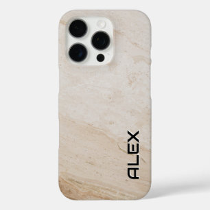 Coques iPhone 16 Pro Texture Travertine Naturelle - Motif de Pierre Ter