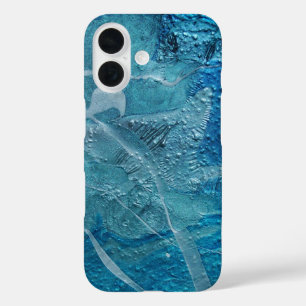 Coque Pour iPhone 16 Texture Turquoise contemporaine