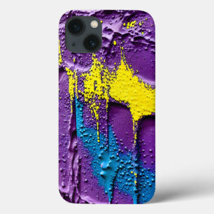 Case-Mate iPhone Case Texturé violet jaune bleu couleur amusant Art Abst