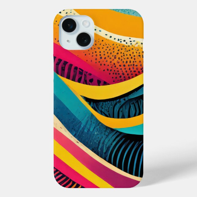 Coques Case-Mate iPhone Textures courbes aux couleurs vives (Verso)