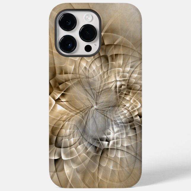 Coques Case-Mate iPhone Textures d'art fractal moderne abstrait tons de te (Verso)