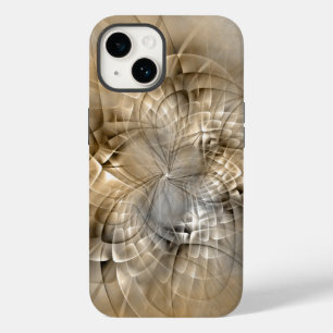 Coque Pour iPhone 14 Textures d'art fractal moderne abstrait tons de te