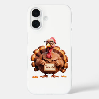 Coque Pour iPhone 16 Thankful Turkey Design – Funny Holiday Art