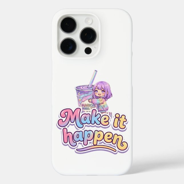 Coques Case-Mate iPhone Thé Boba Magique Tee "Faites que cela arrive" Esth (Verso)