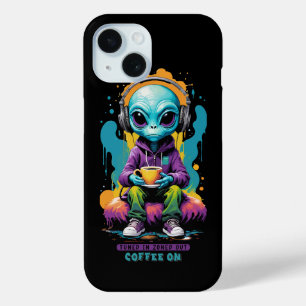 Coque Pour iPhone 15 Thé dans Zoned out Café On   Belle Art Alien