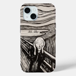 Coque Pour iPhone 15 The Scream (1895) Edvard Munch Woodcut Art